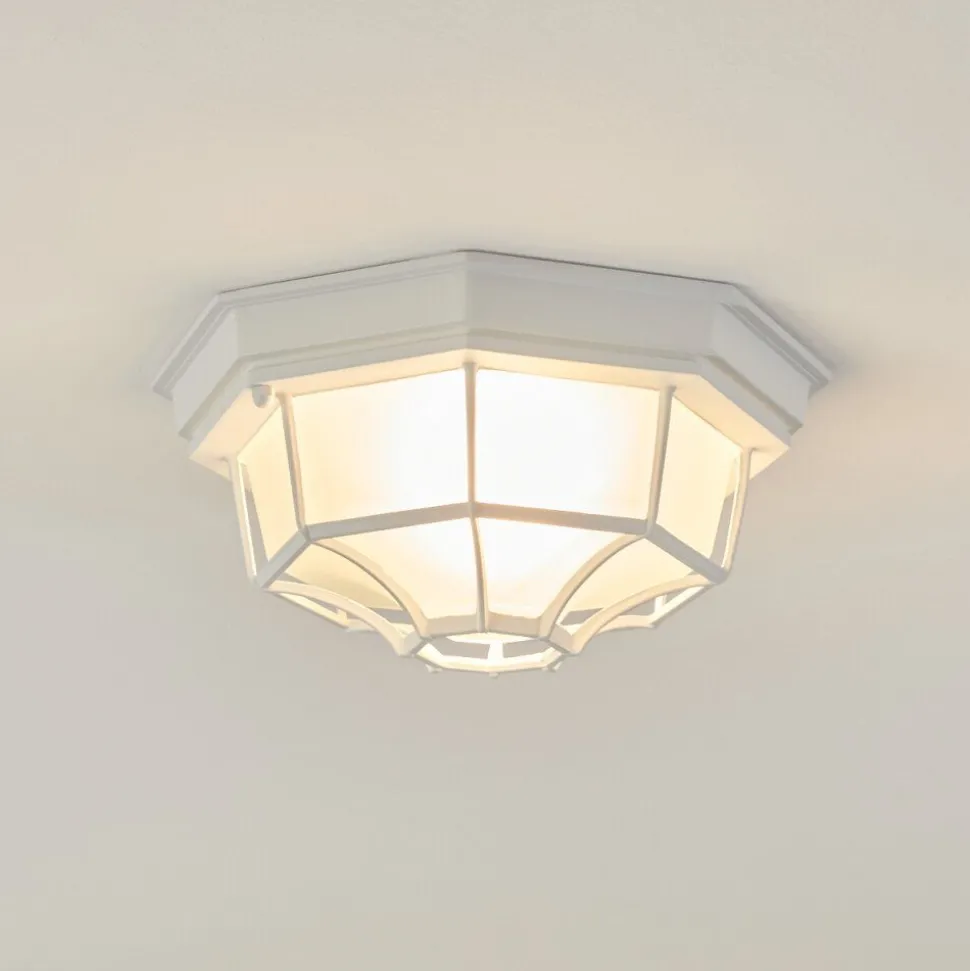 Plafonnier Exterieuribacache Blanc, 1 Lumiere