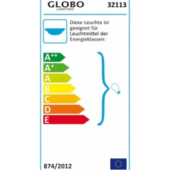 Plafonnier Globo Vranos Acier Inoxydable, Argente, Blanc, 3 Lumieres