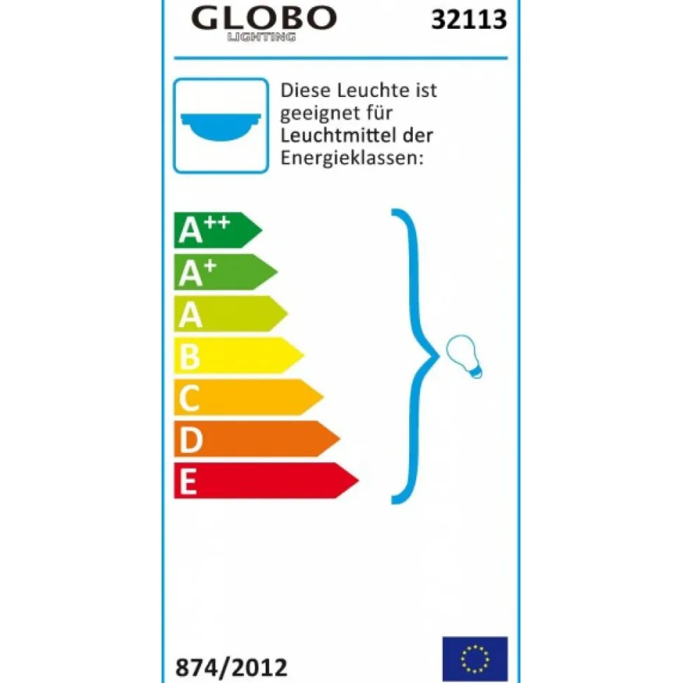Plafonnier Globo Vranos Acier Inoxydable, Argente, Blanc, 3 Lumieres