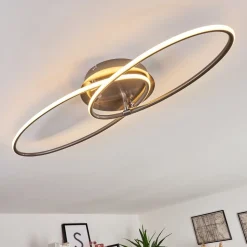 Plafonnier Harpeth Led Nickel Mat, 1 Lumiere