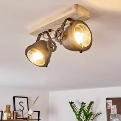 Plafonnier Herford Bois Clair, 2 Lumieres