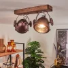 Plafonnier Herford Bois Fonce, Rouille, 2 Lumieres