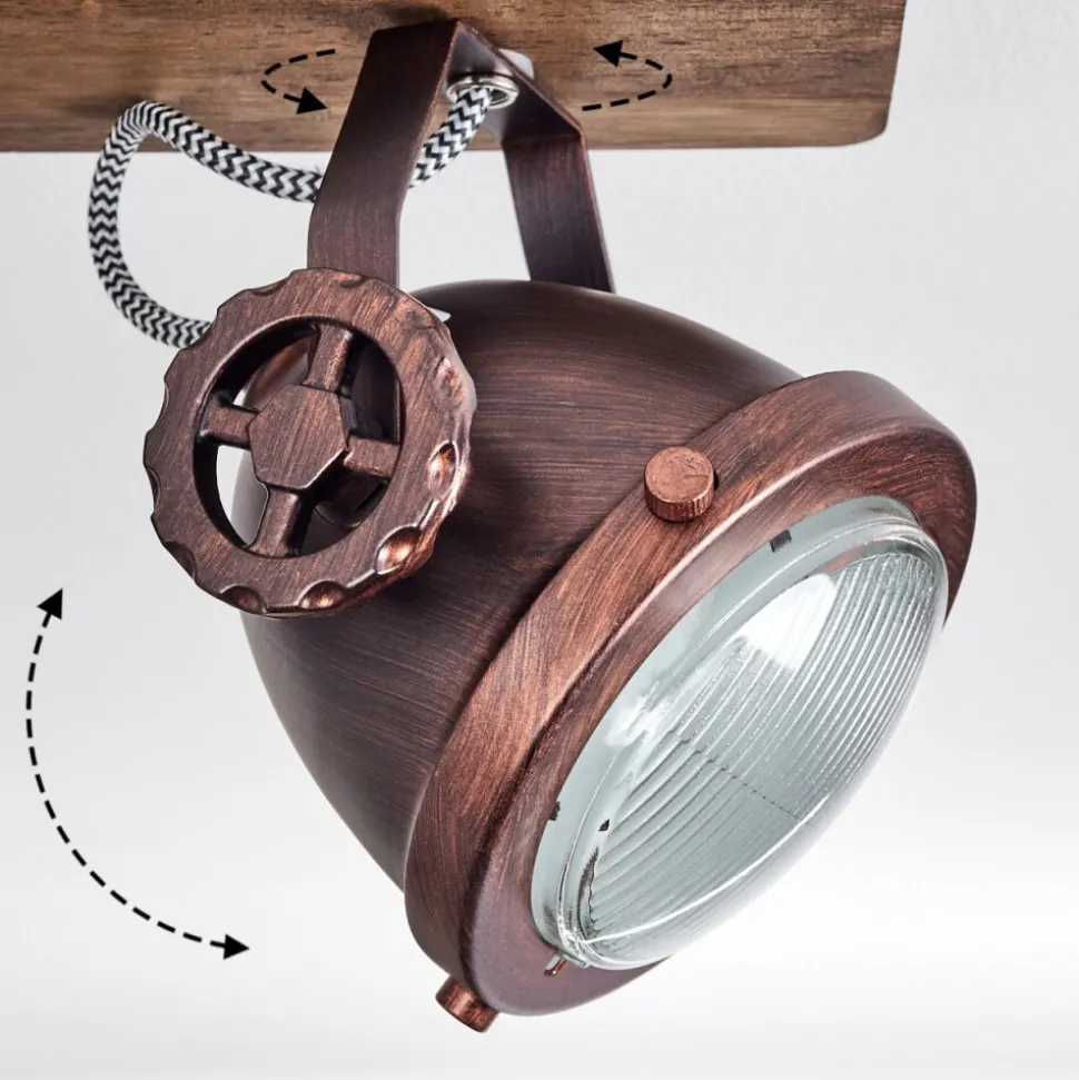 Plafonnier Herford Bois Fonce, 4 Lumieres