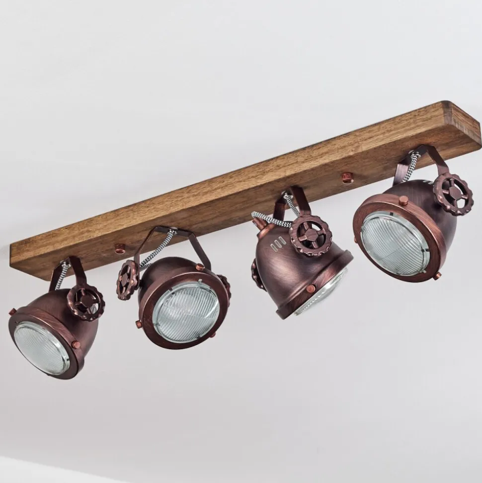 Plafonnier Herford Bois Fonce, 4 Lumieres