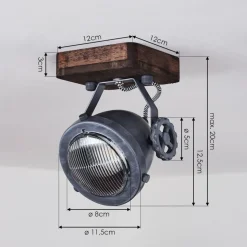 Plafonnier Herford Bois Fonce, 1 Lumiere