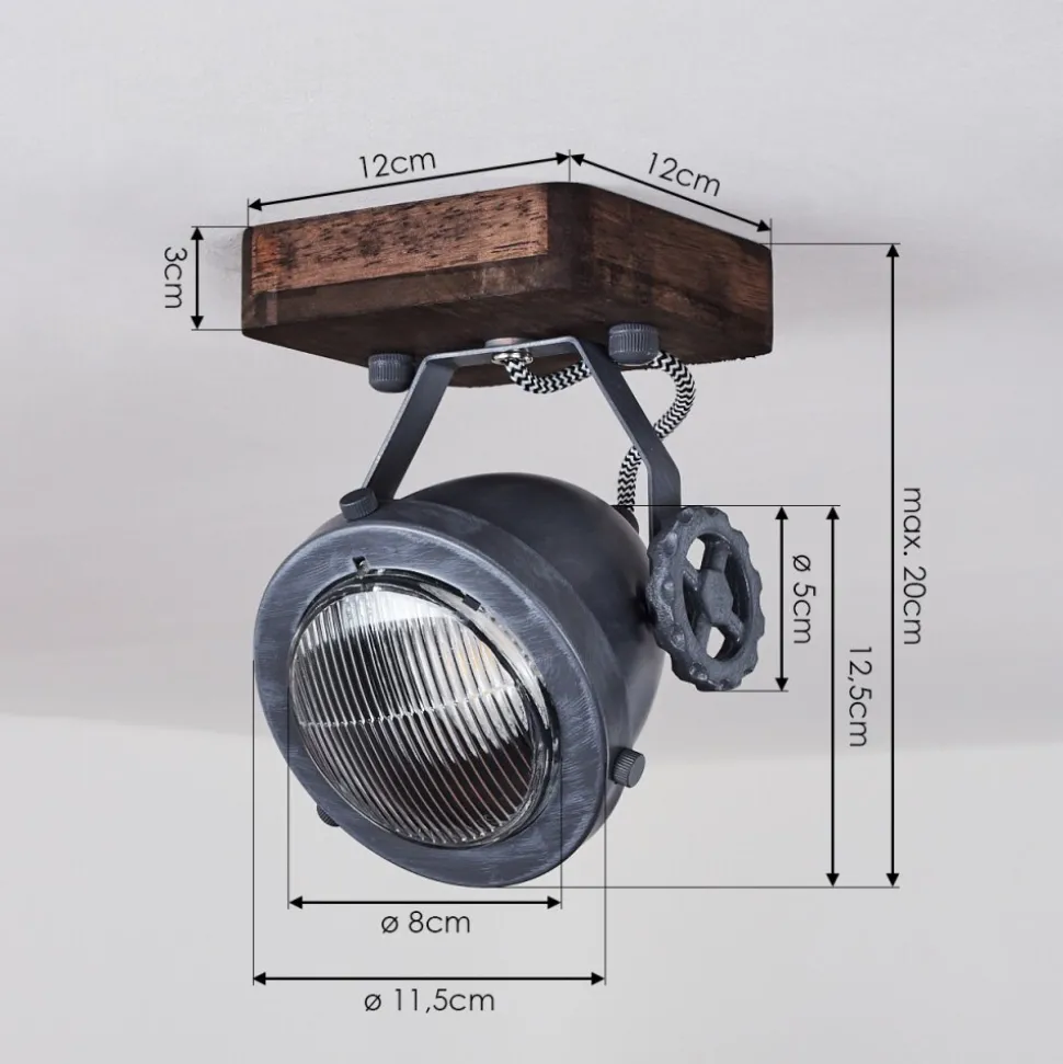 Plafonnier Herford Bois Fonce, 1 Lumiere