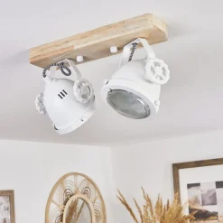 Plafonnier Herford Ecru, Blanc, 2 Lumieres