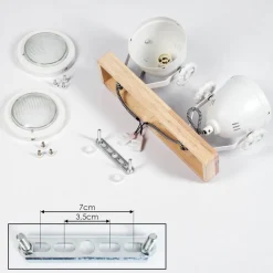 Plafonnier Herford Ecru, Blanc, 2 Lumieres