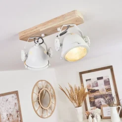 Plafonnier Herford Ecru, Blanc, 2 Lumieres