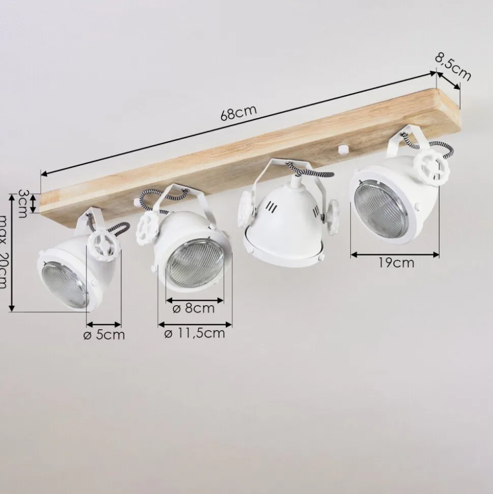 Plafonnier Herford Ecru, Blanc, 4 Lumieres