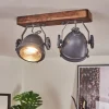 Plafonnier Herford Gris, Bois Fonce, 2 Lumieres