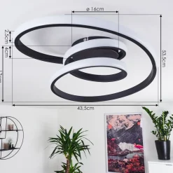 Plafonnier Ignal Led Noir, 1 Lumiere
