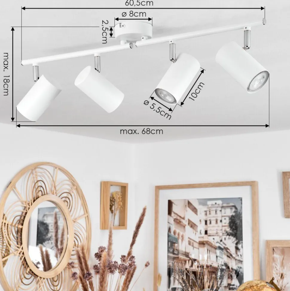 Plafonnier Javel Blanc, 4 Lumieres