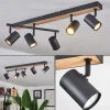 Plafonnier Javel Brun, Couleur Bois, Noir, 5 Lumieres