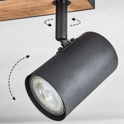 Plafonnier Javel Brun, Couleur Bois, Noir, 3 Lumieres