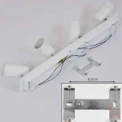 Plafonnier Javel Chrome, Blanc, 4 Lumieres