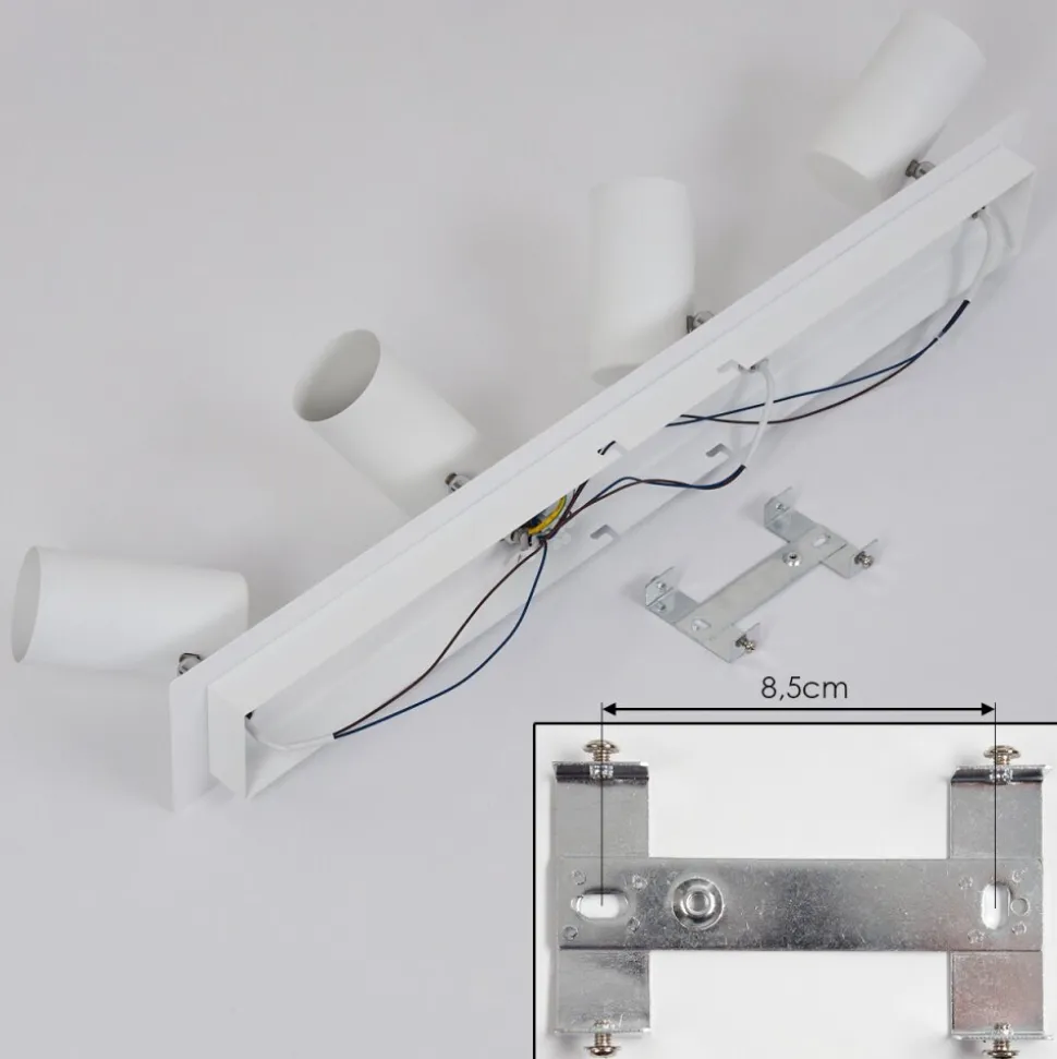 Plafonnier Javel Chrome, Blanc, 4 Lumieres