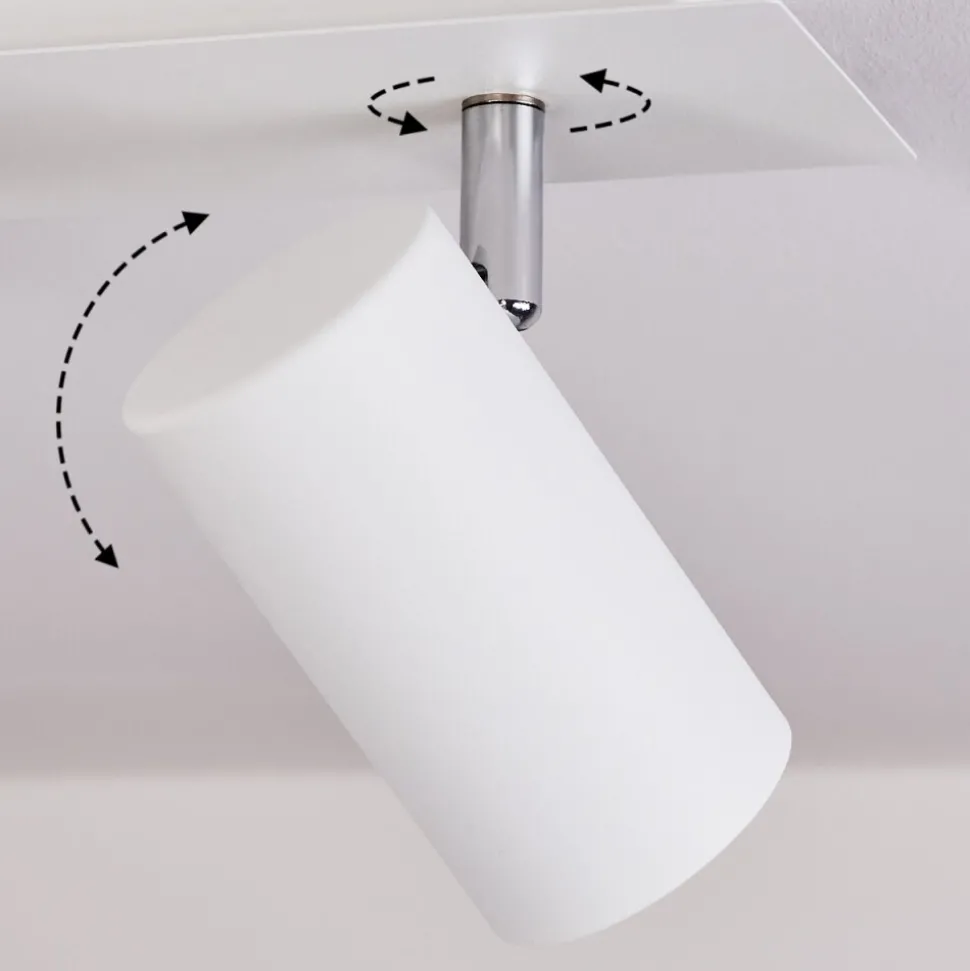 Plafonnier Javel Chrome, Blanc, 4 Lumieres