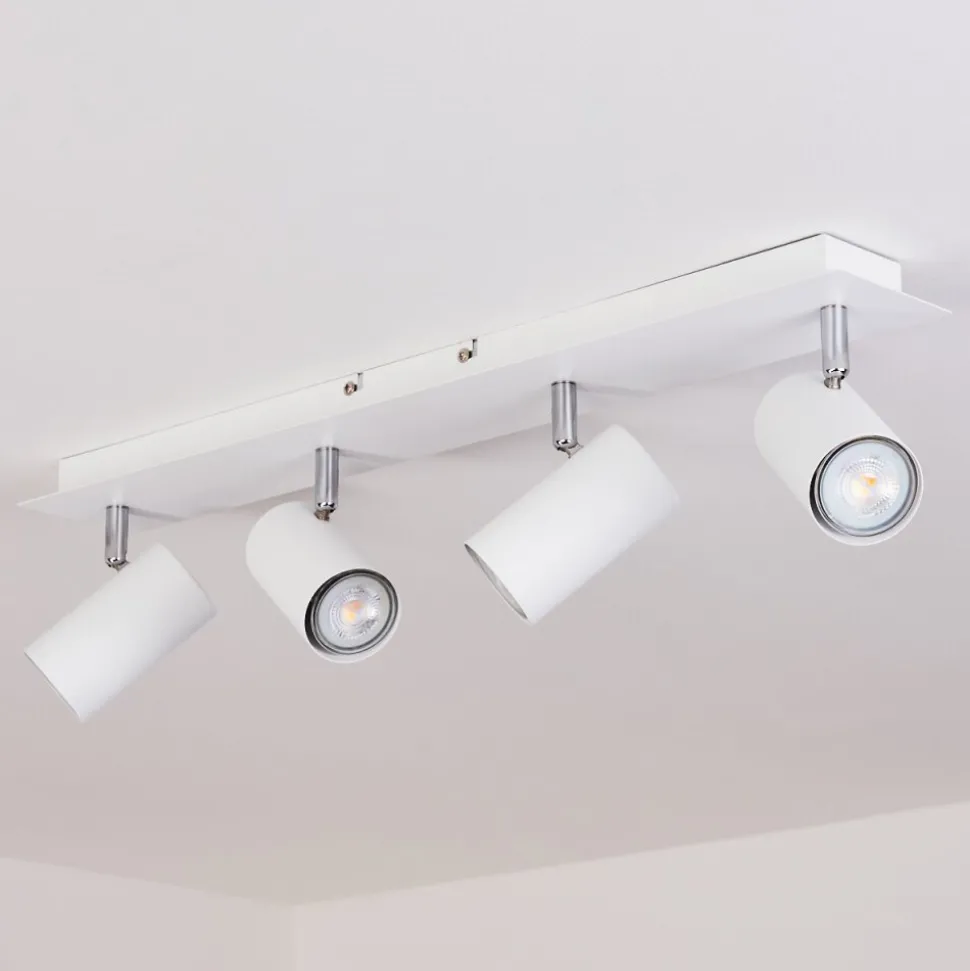 Plafonnier Javel Chrome, Blanc, 4 Lumieres