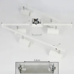 Plafonnier Javel Chrome, Blanc, 6 Lumieres