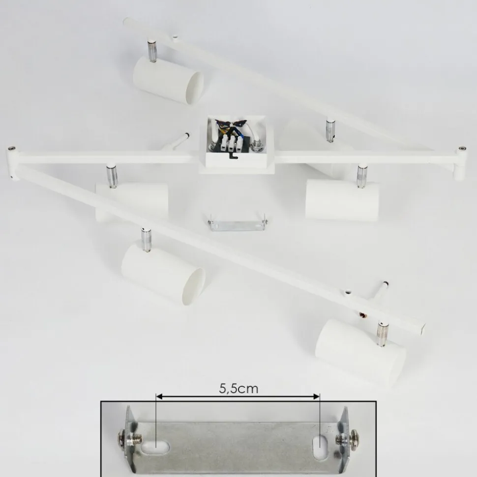 Plafonnier Javel Chrome, Blanc, 6 Lumieres