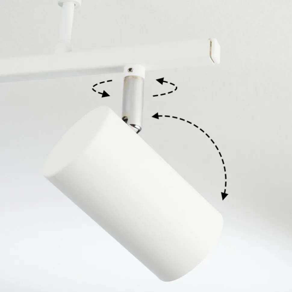 Plafonnier Javel Chrome, Blanc, 6 Lumieres