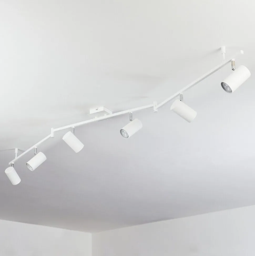 Plafonnier Javel Chrome, Blanc, 6 Lumieres