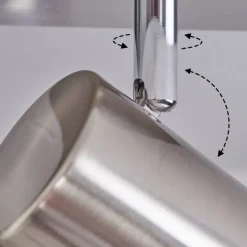 Plafonnier Javel Chrome, Nickel Mat, 4 Lumieres