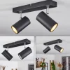 Plafonnier Javel Chrome, Noir, 2 Lumieres