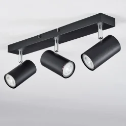 Plafonnier Javel Chrome, Noir, 3 Lumieres