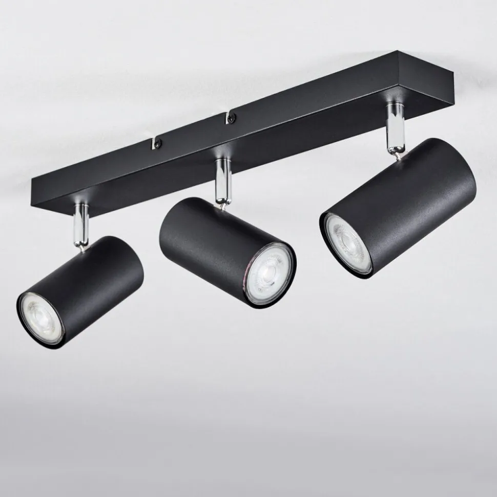 Plafonnier Javel Chrome, Noir, 3 Lumieres