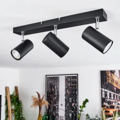 Plafonnier Javel Chrome, Noir, 3 Lumieres