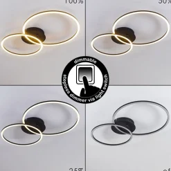 Plafonnier Johsa Led Noir, 2 Lumieres