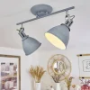Plafonnier Koppom Bleu, Gris, 2 Lumieres