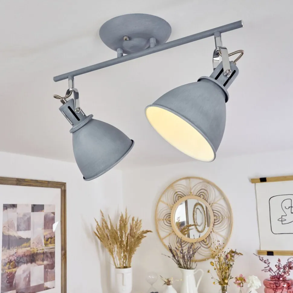 Plafonnier Koppom Bleu, Gris, 2 Lumieres