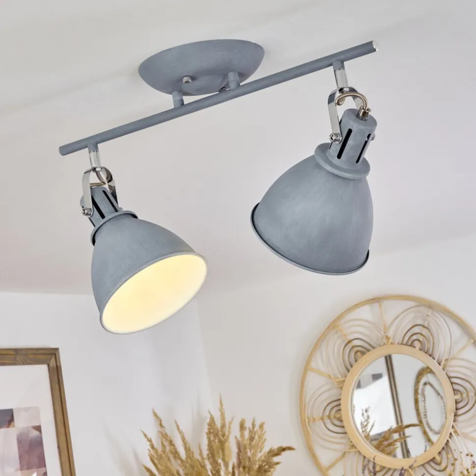 Plafonnier Koppom Bleu, Gris, 2 Lumieres