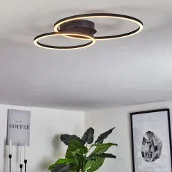 Plafonnier Korca Led Noir, 1 Lumiere