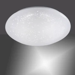 Plafonnier Leuchten Direkt Skyler Led Blanc, 1 Lumiere, Detecteur De Mouvement