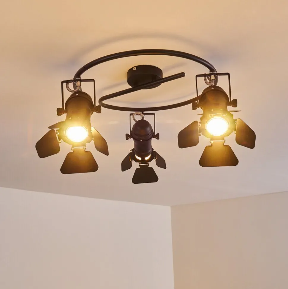 Plafonnier Lichinga Noir, 3 Lumieres
