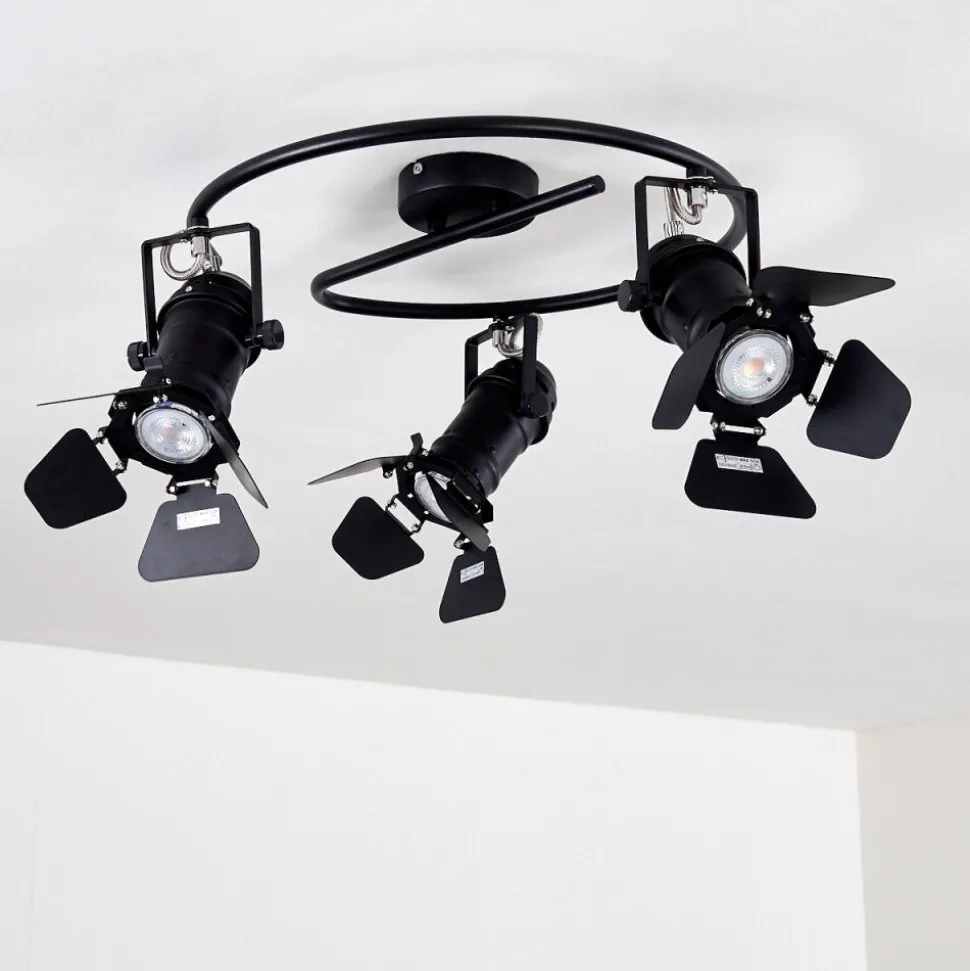 Plafonnier Lichinga Noir, 3 Lumieres