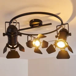 Plafonnier Lichinga Noir, 3 Lumieres