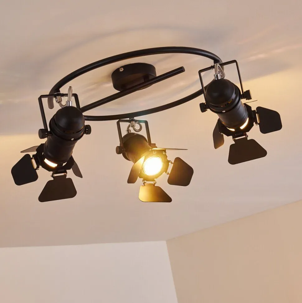Plafonnier Lichinga Noir, 3 Lumieres