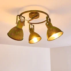 Plafonnier Lisele Vert, Rouille, 3 Lumieres