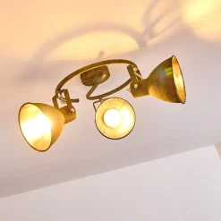 Plafonnier Lisele Vert, Rouille, 3 Lumieres