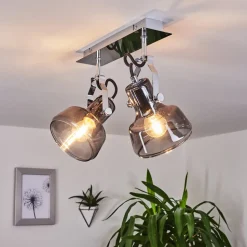 Plafonnier Lulea Chrome, 2 Lumieres