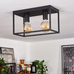 Plafonnier Malao Noir, 2 Lumieres