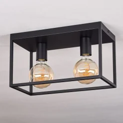 Plafonnier Malao Noir, 2 Lumieres