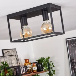 Plafonnier Malao Noir, 2 Lumieres