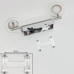 Plafonnier Marsen Led Chrome, Nickel Mat, 2 Lumieres, Telecommandes, Changeur De Couleurs