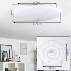 Plafonnier Mixta Led Blanc, 1 Lumiere, Telecommandes, Changeur De Couleurs